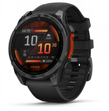 GARMIN FENIX 8 – 47 MM, AMOLED SLATE GRAY WITH BLACK SILICONE BAND
