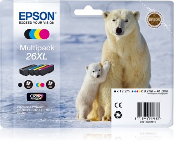 EPSON POLAR BEAR 4-COLOURS 26XL CLARIA PREMIUM INK