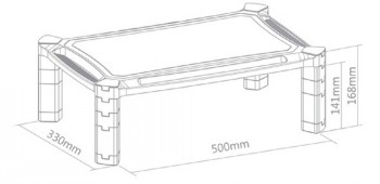 NEWSTAR MONITOR RISER (HEIGHT ADJUSTMENT: 16,8 CM) 25 KG BLACK