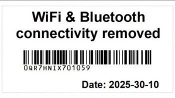 SAMSUNG WIFI + BT POISTO INFONÄYTÖSTÄ+TARROITUS JA DOKUMENTOINTI MAX 55