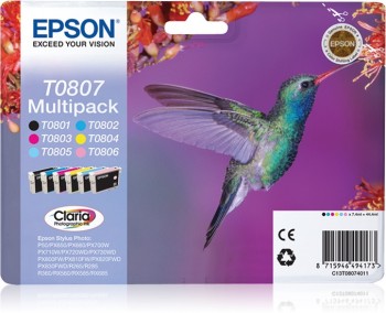 EPSON 6-COLOURS T0807 CLARIA PHOTO INK
