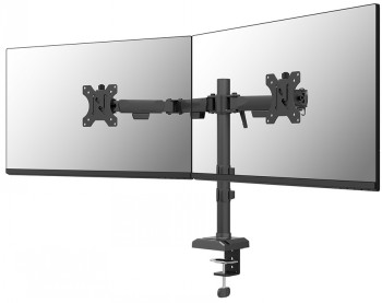 NEOMOUNTS NERO DOUBLE FLAT SCREEN DESK MOUNT� (PHONE HOLDER+QUICK-FIX CLAMP/GROMMET) 2 SCREENS BLACK